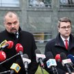 Sekretarz stanu w Kancelarii Prezydenta Jakub Kumoch i rzecznik rządu Piotr Mueller na konferencji p