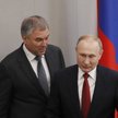 Przewodniczący Dumy Wiaczesław Wołodin i prezydent Rosji Władimir Putin