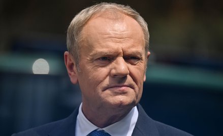 Premier Donald Tusk podczas wypowiedzi dla mediów w Ośrodku Konferencyjno-Szkoleniowym Straży Granic