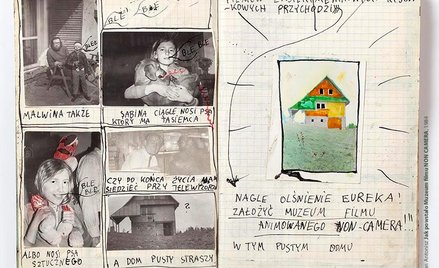 Jak powstalo muzeum filmu noncamera;Ilustracja z książki Juliana Antoniszczaka "Opowieści graficzne"