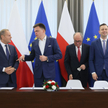 Donald Tusk, Szymon Hołownia, Włodzimierz Czarzasty i Władysław Kosiniak-Kamysz