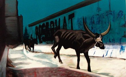 Michał Szuszkiewicz, „Reservat”, z cyklu „Apokalipsa wg mnie”, 2010, olej, płótno, 150 x 190 cm,  dz