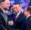 Prezydent Andrzej Duda z ministrami Mariuszem Błaszczakiem i Mariuszem Kamińskim