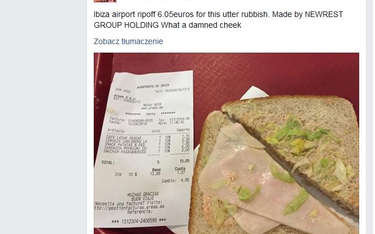 Hiszpania: Zdjęcie kanapki z lotniska na Ibizie podbija hiszpański internet