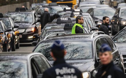 Strajk taksówkarzy sparaliżował Brukselę