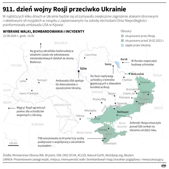 Tak wyglądała sytuacja na froncie w 911 dniu wojny