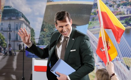 Tobiasz Bocheński, kandydat PiS na prezydenta Warszawy, podczas warszawskiej konwencji Prawa i Spraw