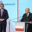 Prezes Prawa i Sprawiedliwości Jarosław Kaczyński (P) i wiceprezes PiS, prezes Stowarzyszenia Rozwój