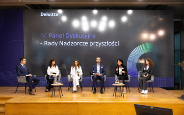 Uczestnicy panelu dyskusyjnego pt. „Rady nadzorcze przyszłości”. Od lewej: Przemysław Tychmanowicz (