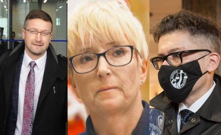 Od lewej: Paweł Juszczyszyn, Beata Morawiec, Igor Tuleya - sędziowie zawieszeni w czynnościach