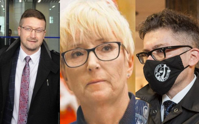 Od lewej: Paweł Juszczyszyn, Beata Morawiec, Igor Tuleya - sędziowie zawieszeni w czynnościach