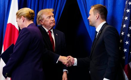 Prezydent USA Donald Trump i premier Grenlandii Jens-Frederik Nielsen