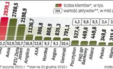 OFE pod wzglĘdem aktywów i liczby klientów