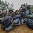 Grupa migrantów w pobliżu granicy białorusko-polskiej, fot. ilustracyjna z 18 listopada 2021 r.