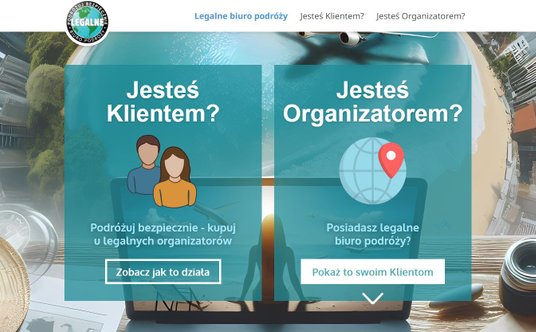 Kto odwiedzi stronę legalnebiuropodrozy.pl zobaczy informacje dla przedstawicieli branży turystyczne