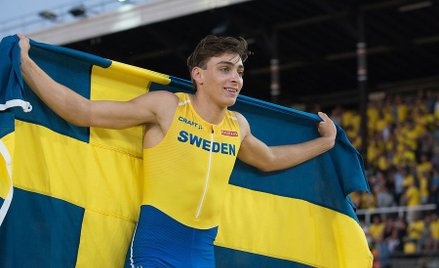 Rekordzisty świata w skoku o tyczce Szwed Armand Duplantis