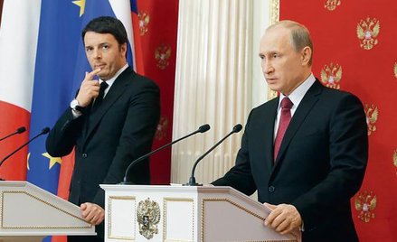 Matteo Renzi i Władimir Putin podczas wizyty włoskiego premiera w Moskwie
