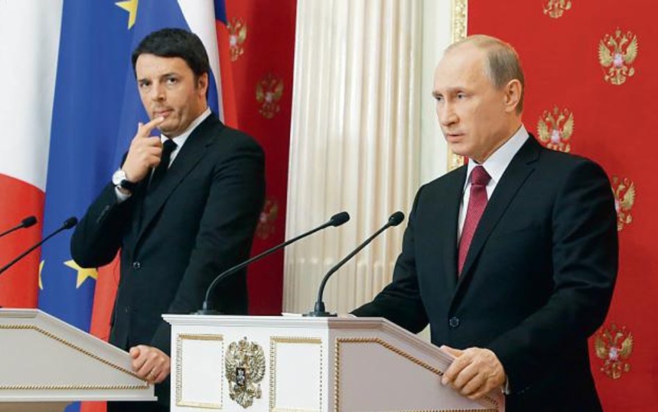 Matteo Renzi i Władimir Putin podczas wizyty włoskiego premiera w Moskwie