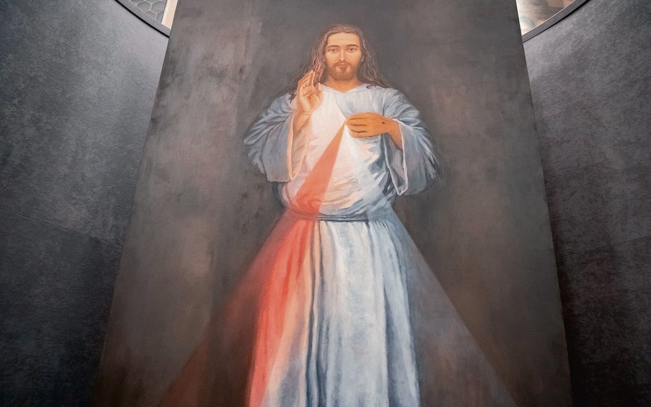 Wizerunek Jezusa Miłosiernego w ujęciu Krzysztofa Klimka; jeden z pokazanych na krakowskiej wystawie