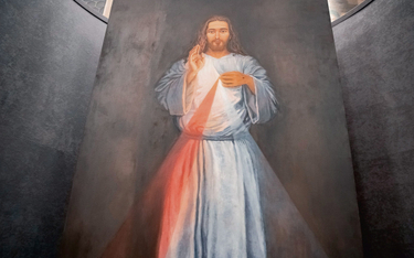 Wizerunek Jezusa Miłosiernego w ujęciu Krzysztofa Klimka; jeden z pokazanych na krakowskiej wystawie