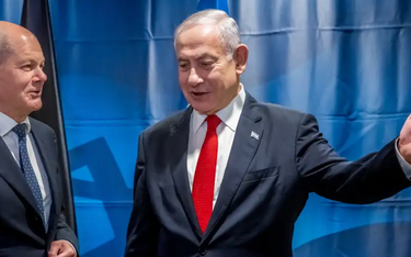 Kanclerz Olaf Scholz i premier Izraela Benjamin Netanjahu w siedzibie ONZ w Nowym Jorku