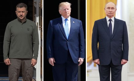 Wołodymyr Zełenski, Donald Trump i Władimir Putin