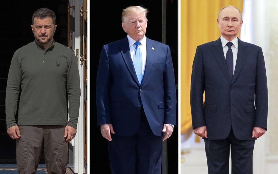 Wołodymyr Zełenski, Donald Trump i Władimir Putin