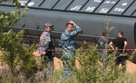 Wykolejone wagony na Krymie