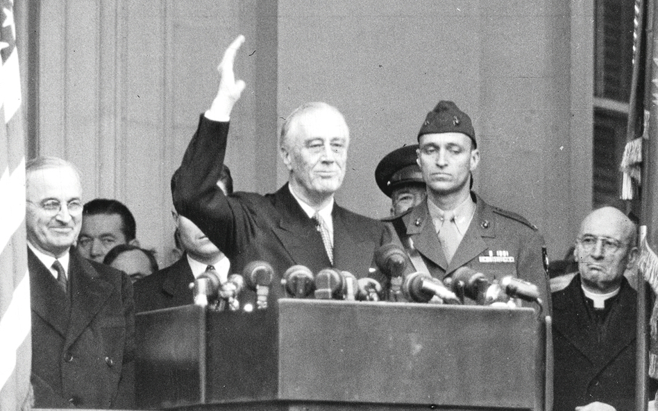 Franklin Delano Roosevelt (1882–1945) – 32. prezydent Stanów Zjednoczonych, wybierany na ten urząd w