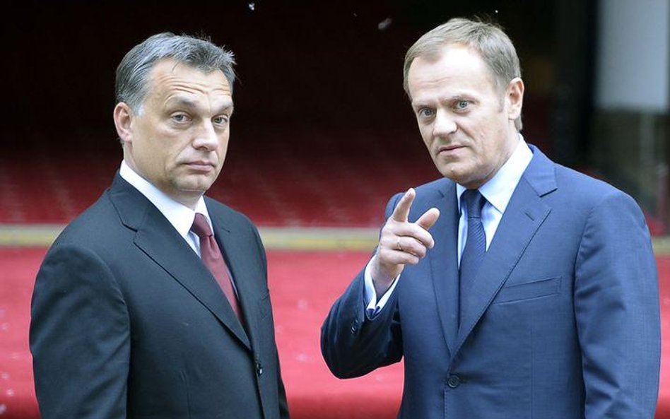 Węgierski premier Viktor Orban z Donaldem Tuskiem