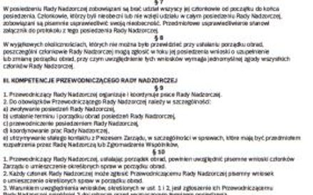 Regulamin Rady Nadzorczej