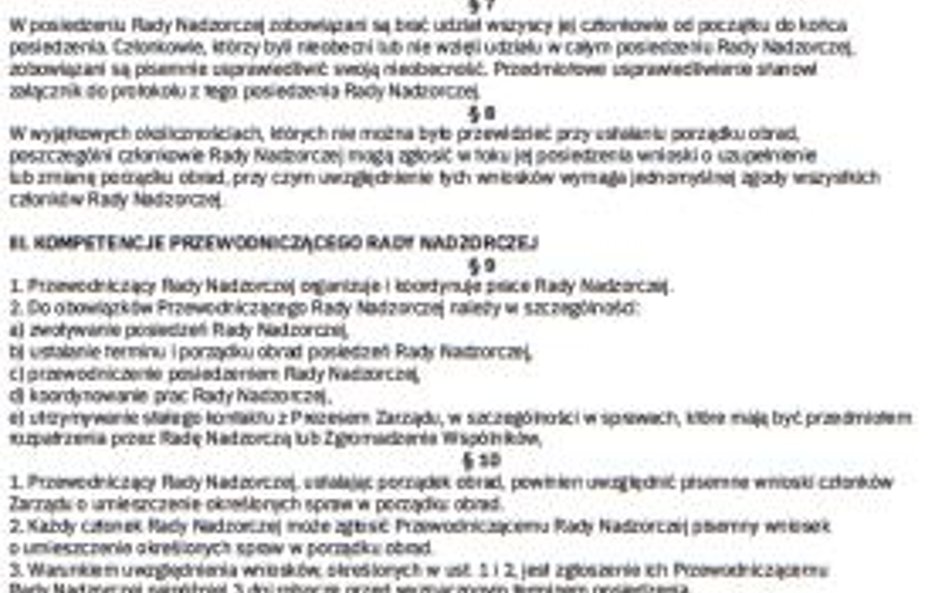 Regulamin Rady Nadzorczej