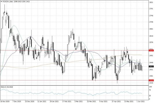 Notowania kakao w USA – dane dzienne