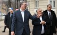 Premier Węgier Viktor Orbán na spotkaniu z Aleksandrem Vučicem, prezydentem Serbii