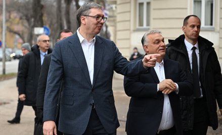 Premier Węgier Viktor Orbán na spotkaniu z Aleksandrem Vučicem, prezydentem Serbii