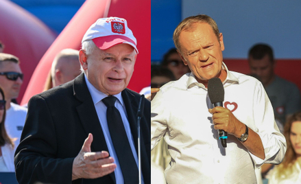 Prezes PiS Jarosław Kaczyński i przewodniczący Platformy Obywatelskiej Donald Tusk