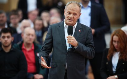 Donald Tusk podczas spotkania z mieszkańcami Krakowa