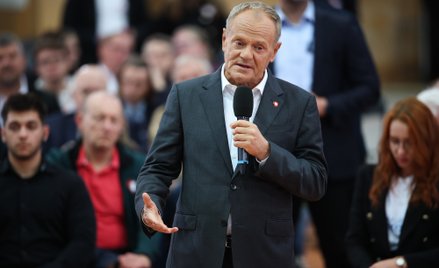 Donald Tusk podczas spotkania z mieszkańcami Krakowa