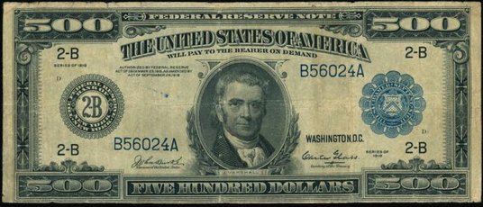 Od 20 tys. zł licytowany będzie banknot o nominale 500 USD.