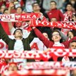 Kibice piłkarskiej reprezentacji Polski podczas meczu towarzyskiego z Rosją