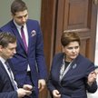 Minister sprawiedliwości Zbigniew Ziobro, wiceminister Patryk Jaki i była premier Beata Szydło