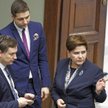 Minister sprawiedliwości Zbigniew Ziobro, wiceminister Patryk Jaki i była premier Beata Szydło. Dwoj