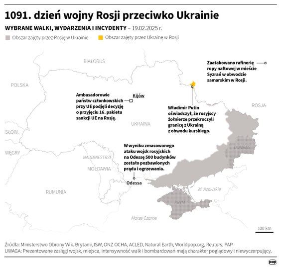 Tak wyglądała sytuacja na froncie 19 lutego
