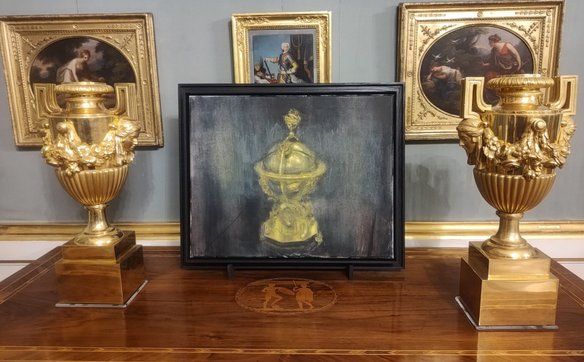 Obrazy artysty prowadzą dialog z historia i wystrojem wnętrz Zamku Królewskiego w Warszawie