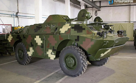 Wyremontowane i zmodernizowane do standardu BRDM-2L1 w zakładach w Mikołajowie pojazdy opancerzone B