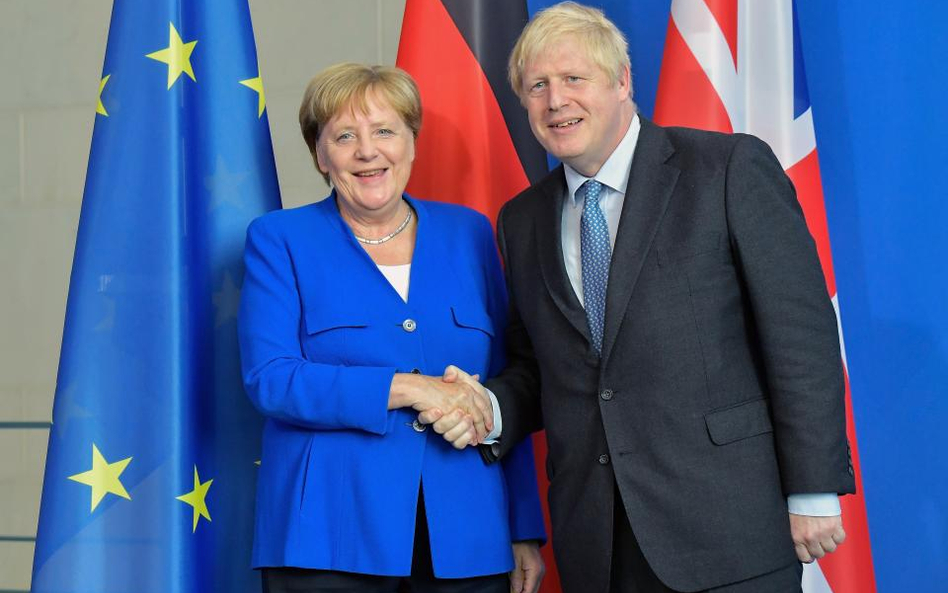 Kanclerz Niemiec Angela Merkel i premier Wielkiej Brytanii Boris Johnson