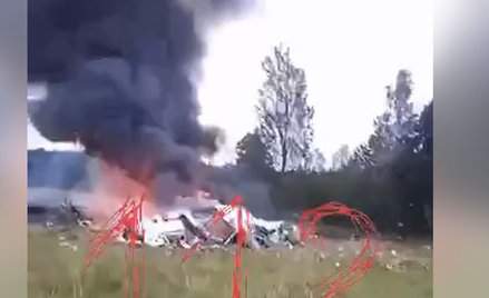 Wrak zniszczonego Embraera