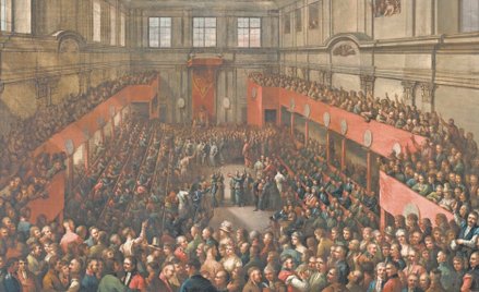 „Uchwalenie Konstytucji 3 maja” – obraz Kazimierza Wojniakowskiego z 1806 r.