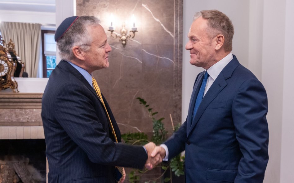 Spotkanie premiera DOnalda Tuka z ambasadorem USA Tomem Rose'em.