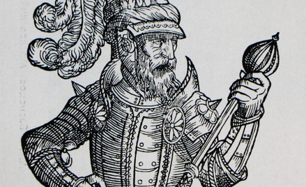 Wielki książę Olgierd (ur. na przełomie XIII i XIV w., zm. 1377 r.). Rycina z XVI w. z dzieła Aleksa